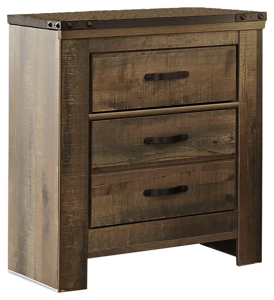 Trinell - Table de chevet à deux tiroirs