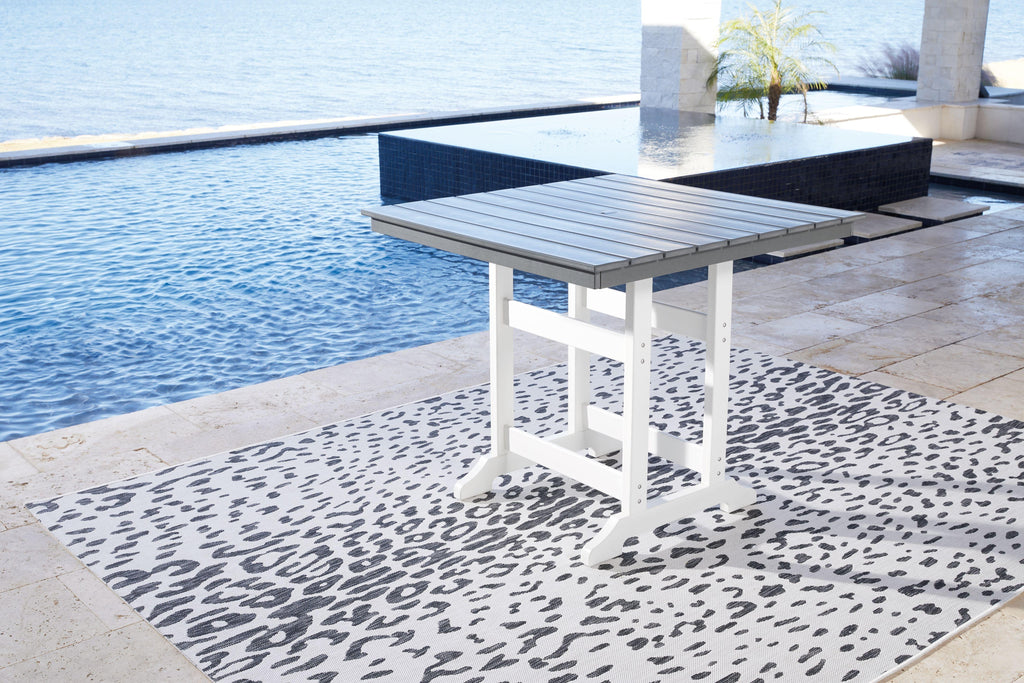 Transville - Table de comptoir carrée avec option parasol