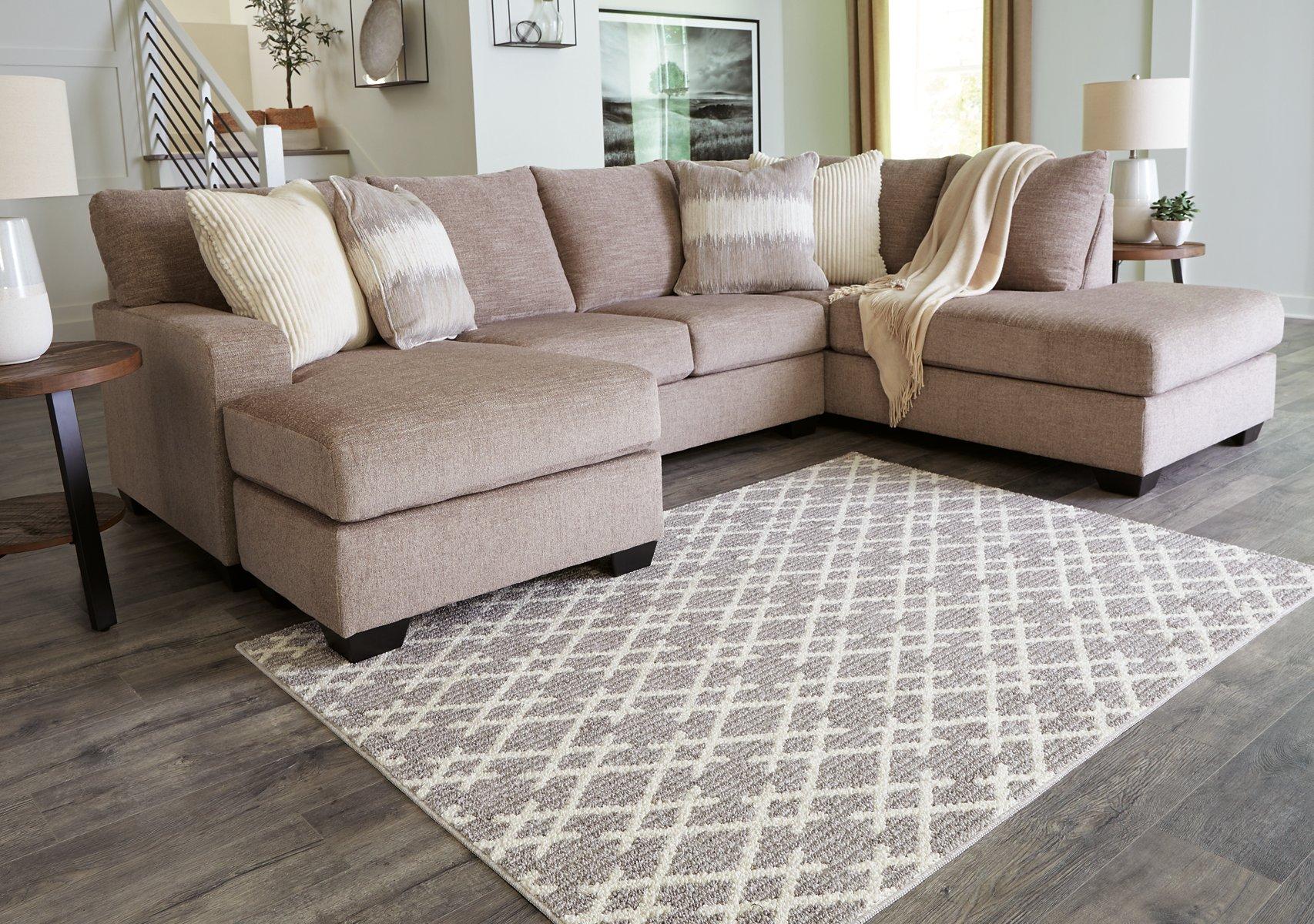 Tapis Wadehall gris/ivoire 5' x 7'