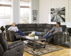Tambo - 3 pièces - Causeuse avec accoudoir gauche, sectionnel 2 pièces, fauteuil inclinable à bascule