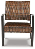 Ensemble de 4 chaises et table d'extérieur marron foncé Zariyah