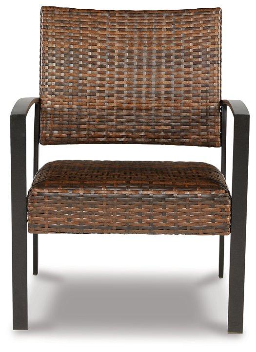 Ensemble de 4 chaises et table d'extérieur marron foncé Zariyah