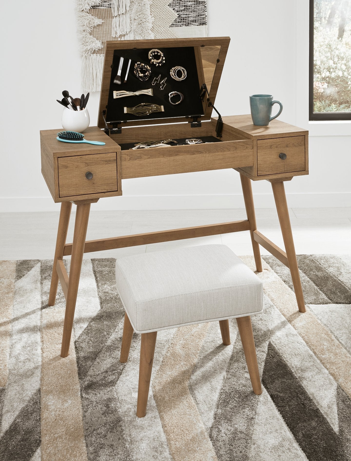 Coiffeuse Thadamere avec tabouret