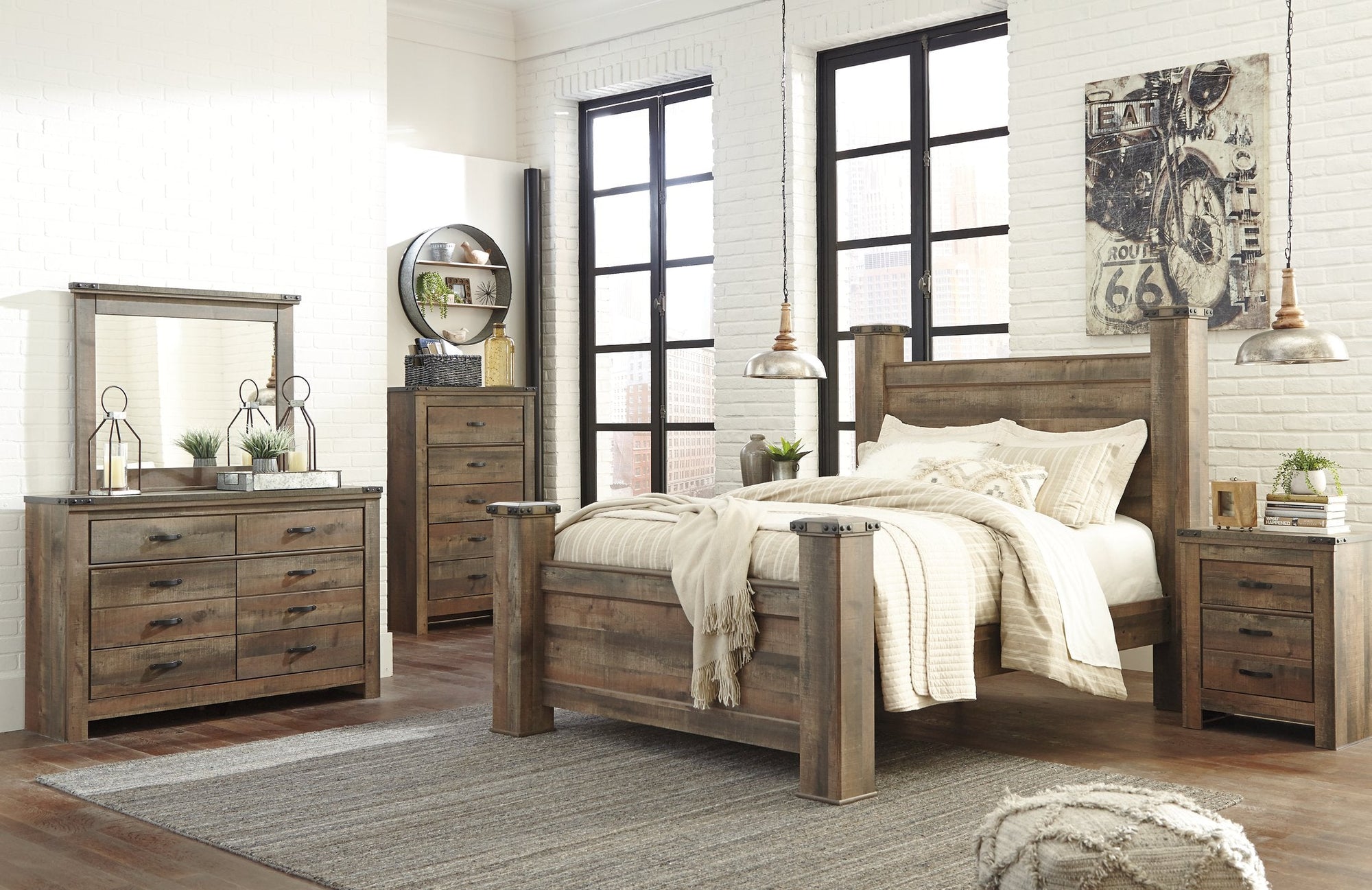 Ensemble de chambre à coucher Trinell 6 pièces
