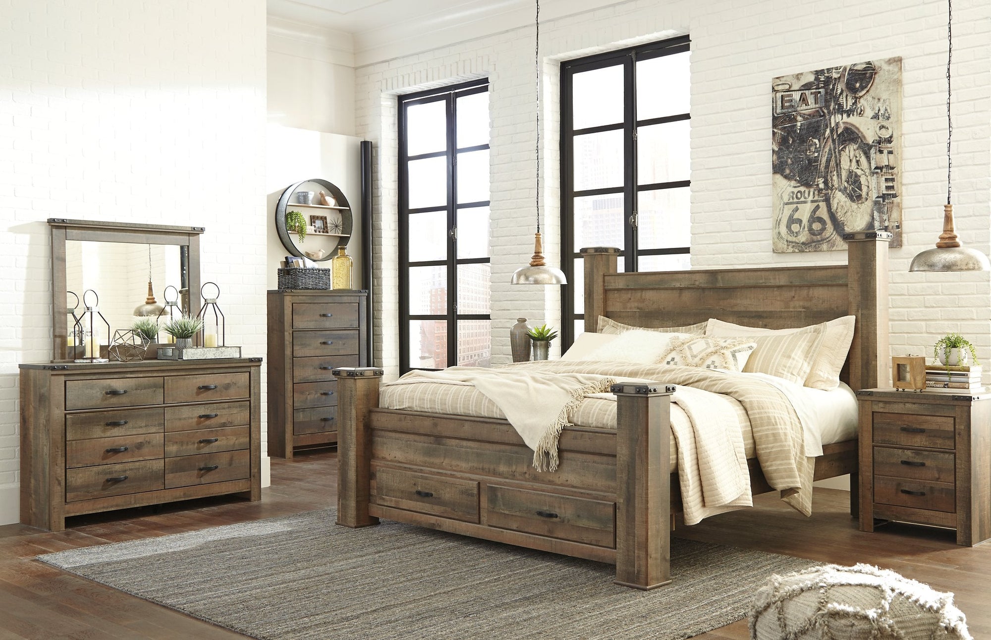 Ensemble de chambre à coucher Trinell 6 pièces