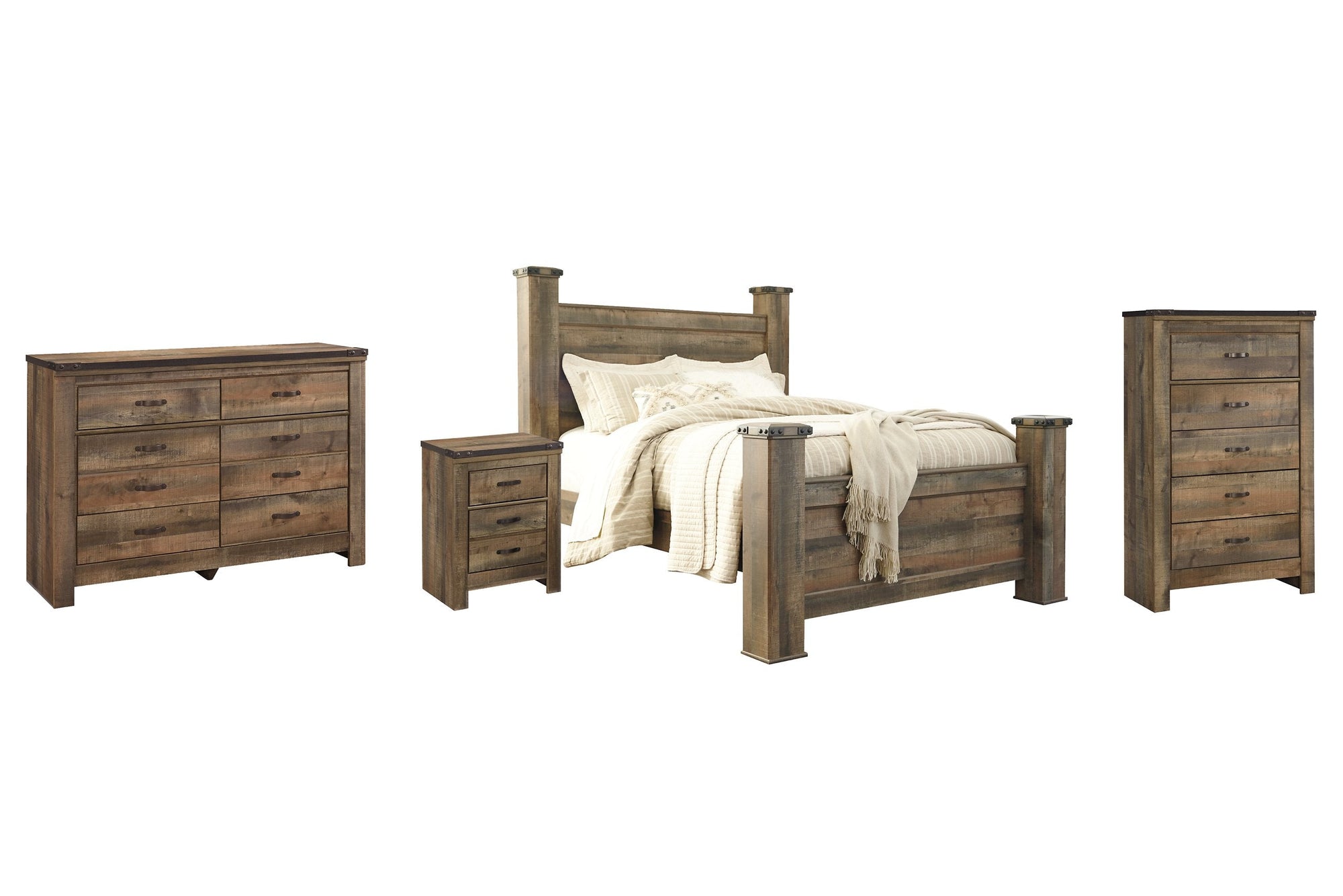 Ensemble de chambre à coucher Trinell 6 pièces