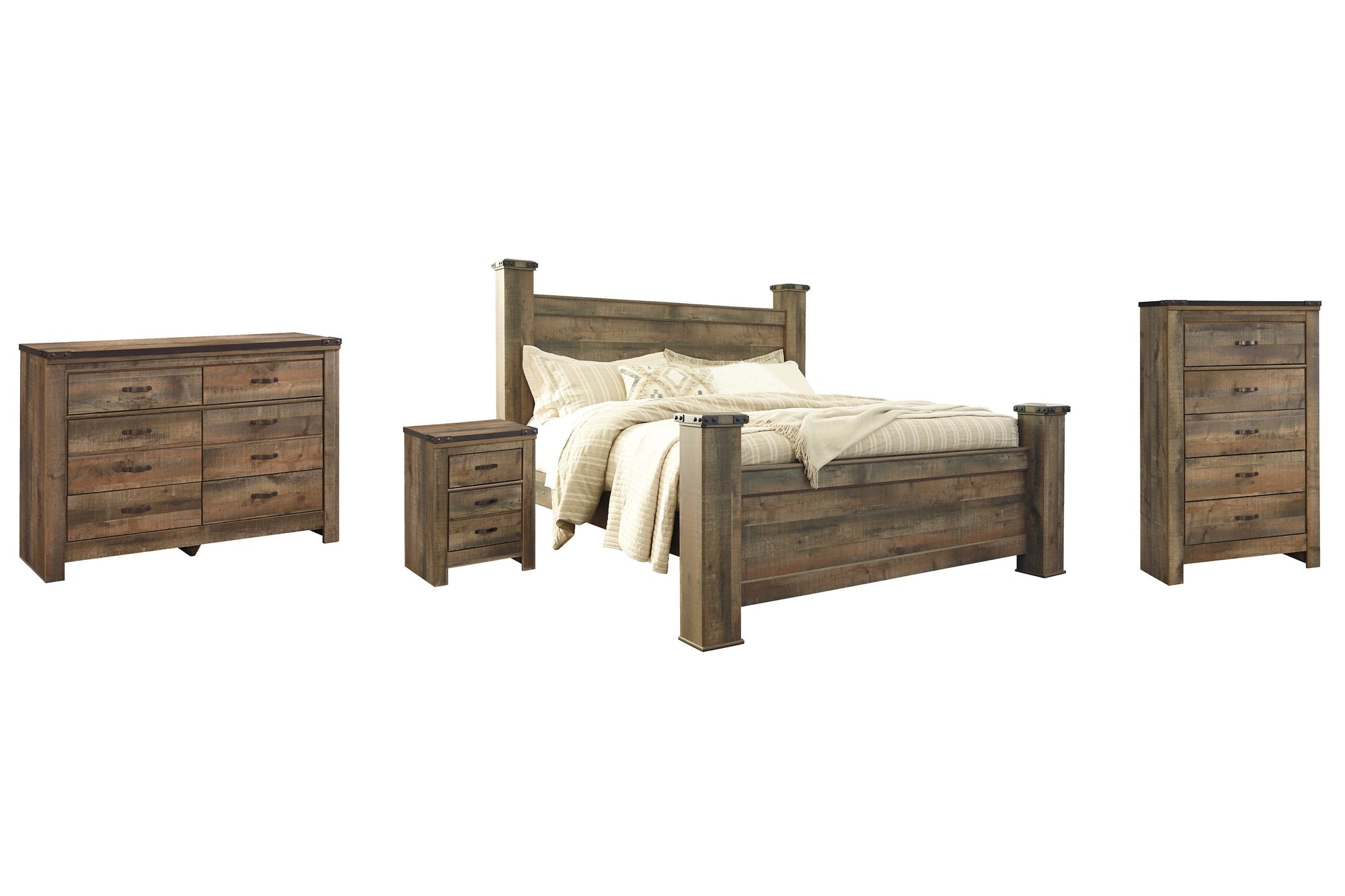 Ensemble de chambre à coucher Trinell 6 pièces