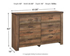 Ensemble de chambre à coucher Trinell 6 pièces