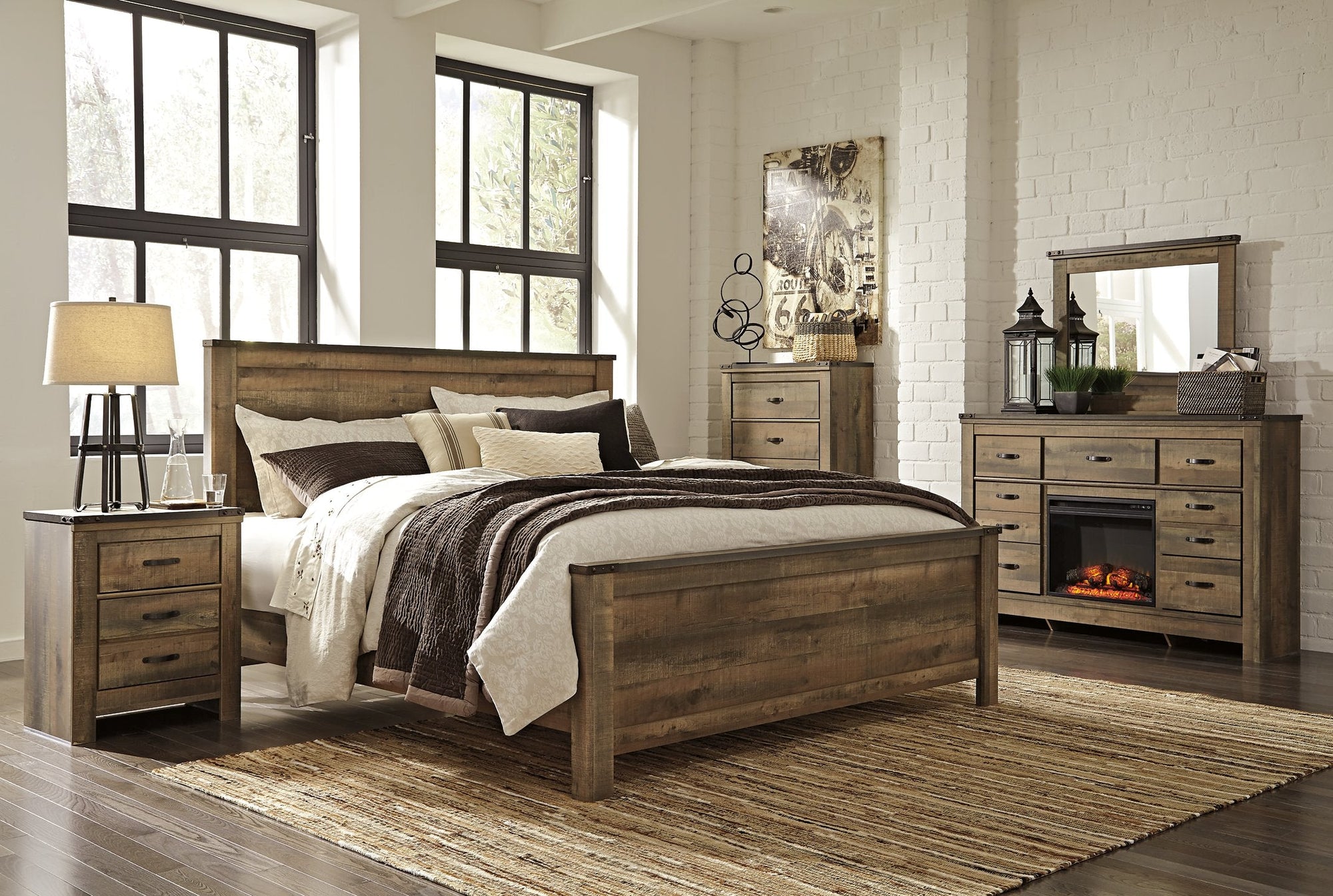 Ensemble de chambre à coucher Trinell 6 pièces