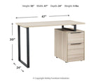 Ensemble de bureau à domicile Waylowe 2 pièces