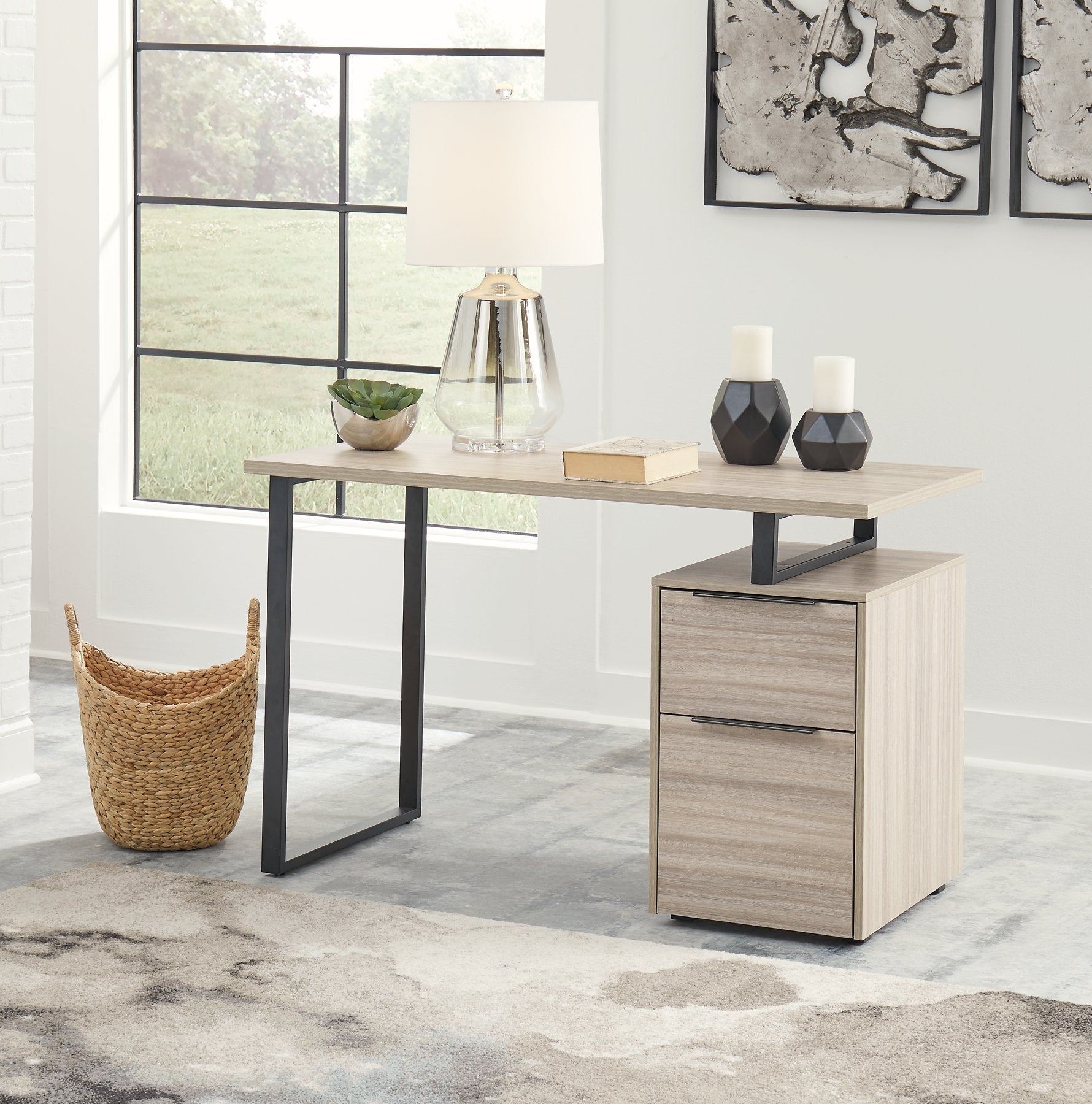 Ensemble de bureau à domicile Waylowe 2 pièces